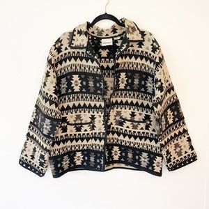 Vintage Tribal Print Oversized Jacket